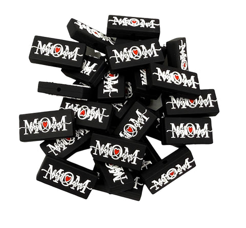 Best Mom Ever Silicone Focal Beads--Black