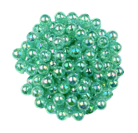 12mm Mint Crackle Acrylic Beads