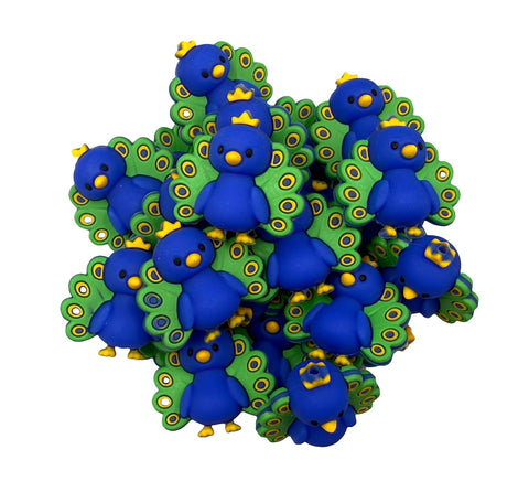 3D Peacock Silicone Focal Beads