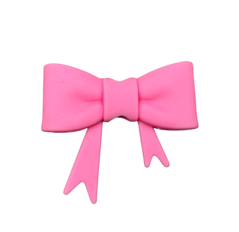 Bright Pink 3D Silicone Bow Focal Bead Straw Topper