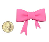 Bright Pink 3D Silicone Bow Focal Bead Straw Topper