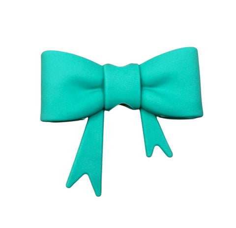 Turquoise 3D Silicone Bow Focal Bead Straw Topper