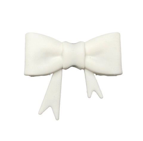White 3D Silicone Bow Focal Bead Straw Topper
