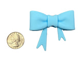 Blue 3D Silicone Bow Focal Bead Straw Topper