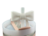White 3D Silicone Bow Focal Bead Straw Topper