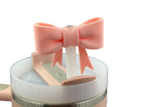 Light Pink 3D Silicone Bow Focal Bead Straw Topper