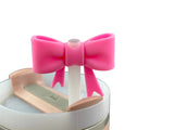 Bright Pink 3D Silicone Bow Focal Bead Straw Topper
