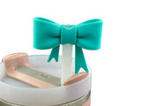 Turquoise 3D Silicone Bow Focal Bead Straw Topper