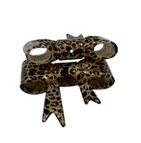 Leopard Glitter Glossy 3D Silicone Bow Focal Bead Straw Topper