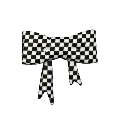 Black & White 3D Silicone Bow Focal Bead Straw Topper
