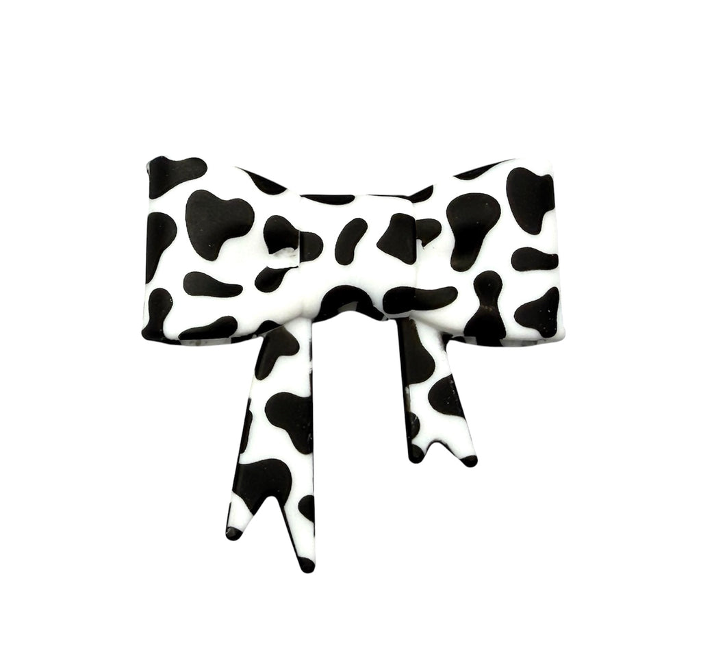 Cow 3D Silicone Bow Focal Bead Straw Topper