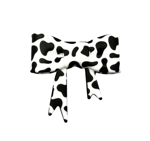 Cow 3D Silicone Bow Focal Bead Straw Topper