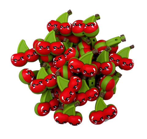 3D Cherry Silicone Focal Beads