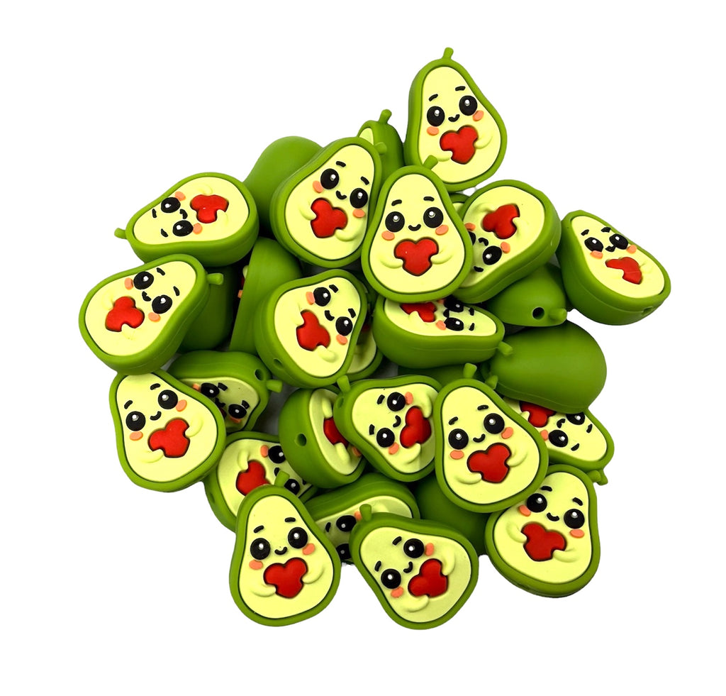 3D Avocado Silicone Focal Beads
