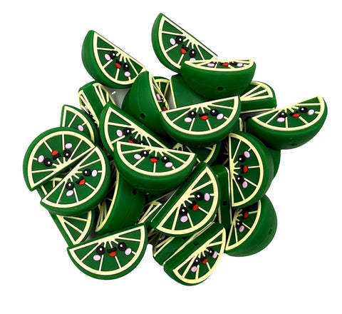 3D Lime Slice Silicone Focal Beads