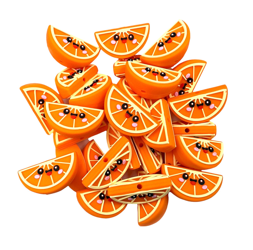 3D Orange Slice Silicone Focal Beads