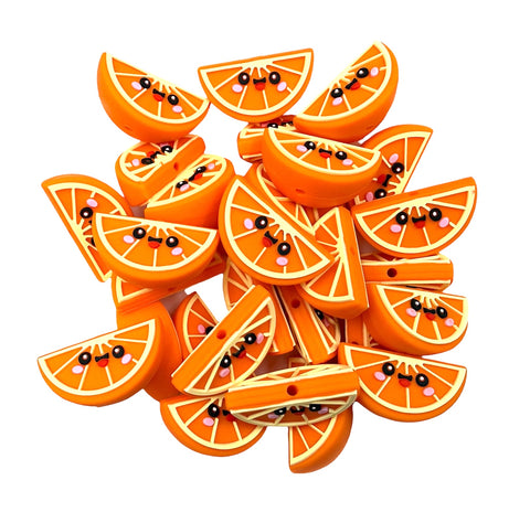 3D Orange Slice Silicone Focal Beads