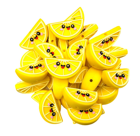 3D Lemon Slice Silicone Focal Beads