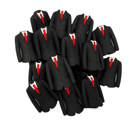 3D Suit & Tie Father's Day Silicone Focal Beads
