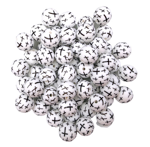 Black Cross Silicone Beads-15mm