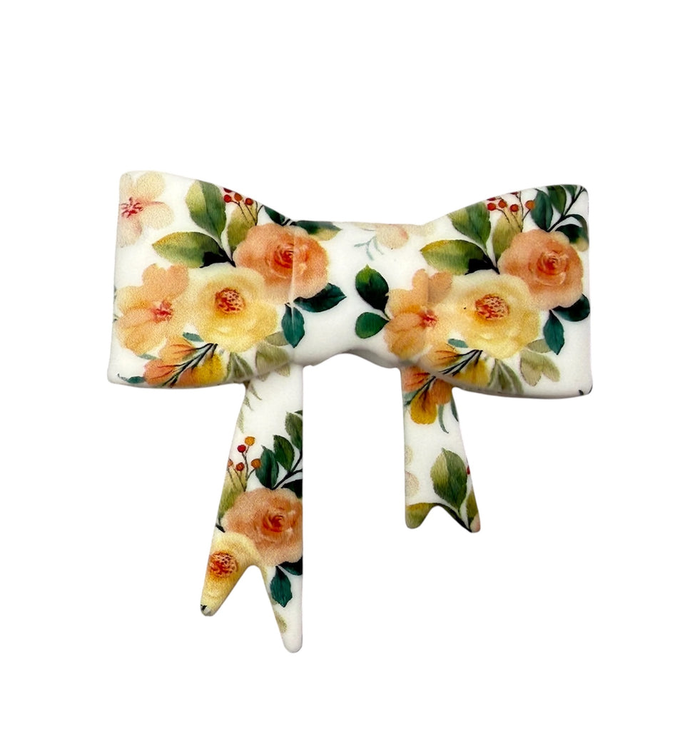 Rose Garden 3D Silicone Bow Focal Bead Straw Topper