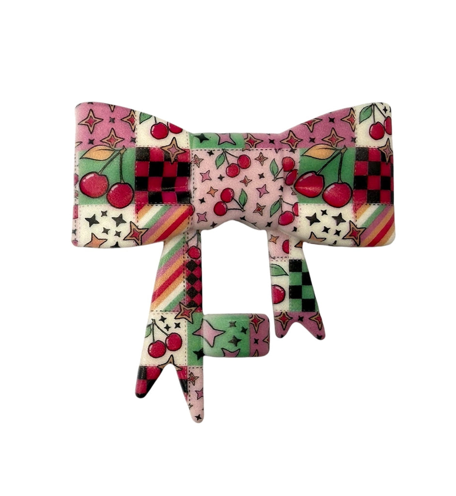 Cherries 3D Silicone Bow Focal Bead Straw Topper