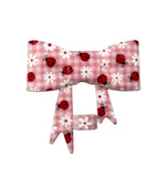 Ladybugs & Daisies 3D Silicone Bow Focal Bead Straw Topper