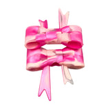 Pink Swirl Glitter 3D Silicone Bow Focal Bead Straw Topper