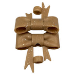 Brown Glitter 3D Silicone Bow Focal Bead Straw Topper