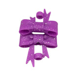 Purple Glitter 3D Silicone Bow Focal Bead Straw Topper