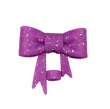 Purple Glitter 3D Silicone Bow Focal Bead Straw Topper