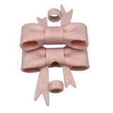 Light Pink Glitter 3D Silicone Bow Focal Bead Straw Topper