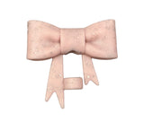 Light Pink Glitter 3D Silicone Bow Focal Bead Straw Topper