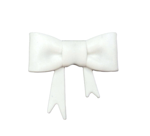 White 3D Silicone Bow Focal Bead Straw Topper