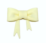 Ivory Cream 3D Silicone Bow Focal Bead Straw Topper
