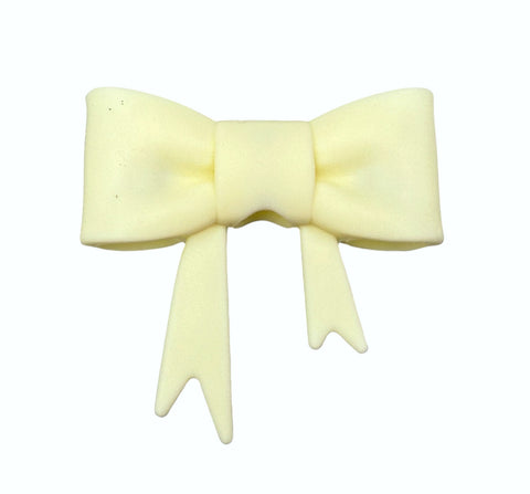 Ivory Cream 3D Silicone Bow Focal Bead Straw Topper