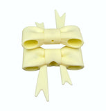 Ivory Cream 3D Silicone Bow Focal Bead Straw Topper