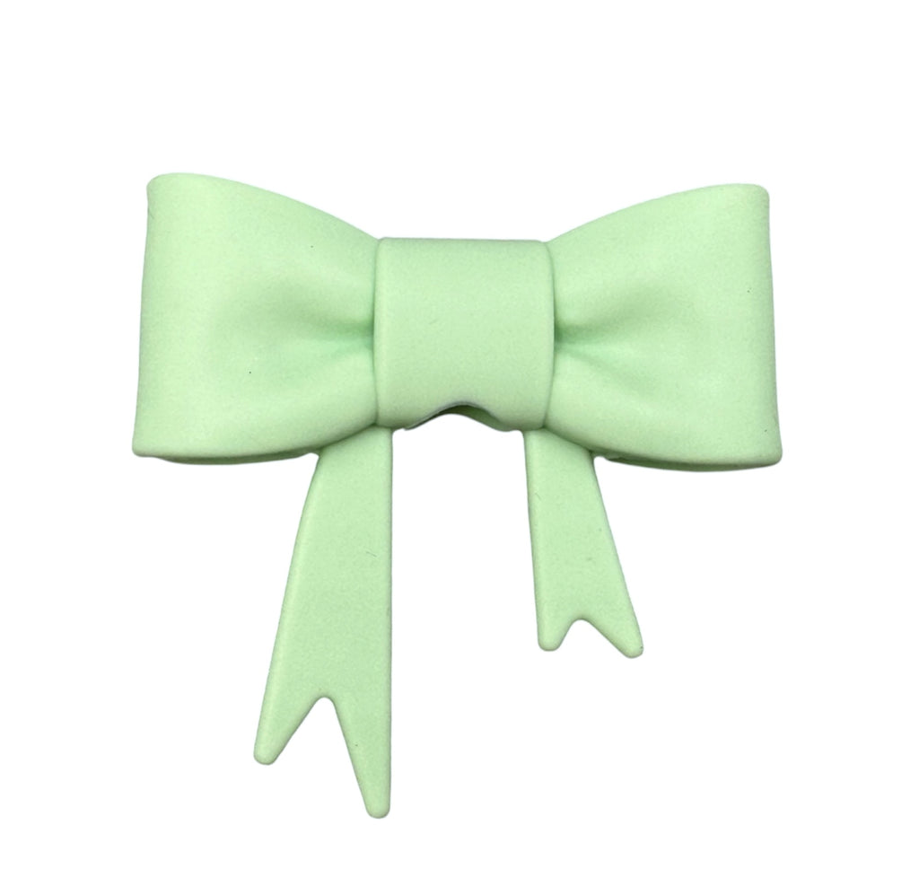 Mint Green 3D Silicone Bow Focal Bead Straw Topper