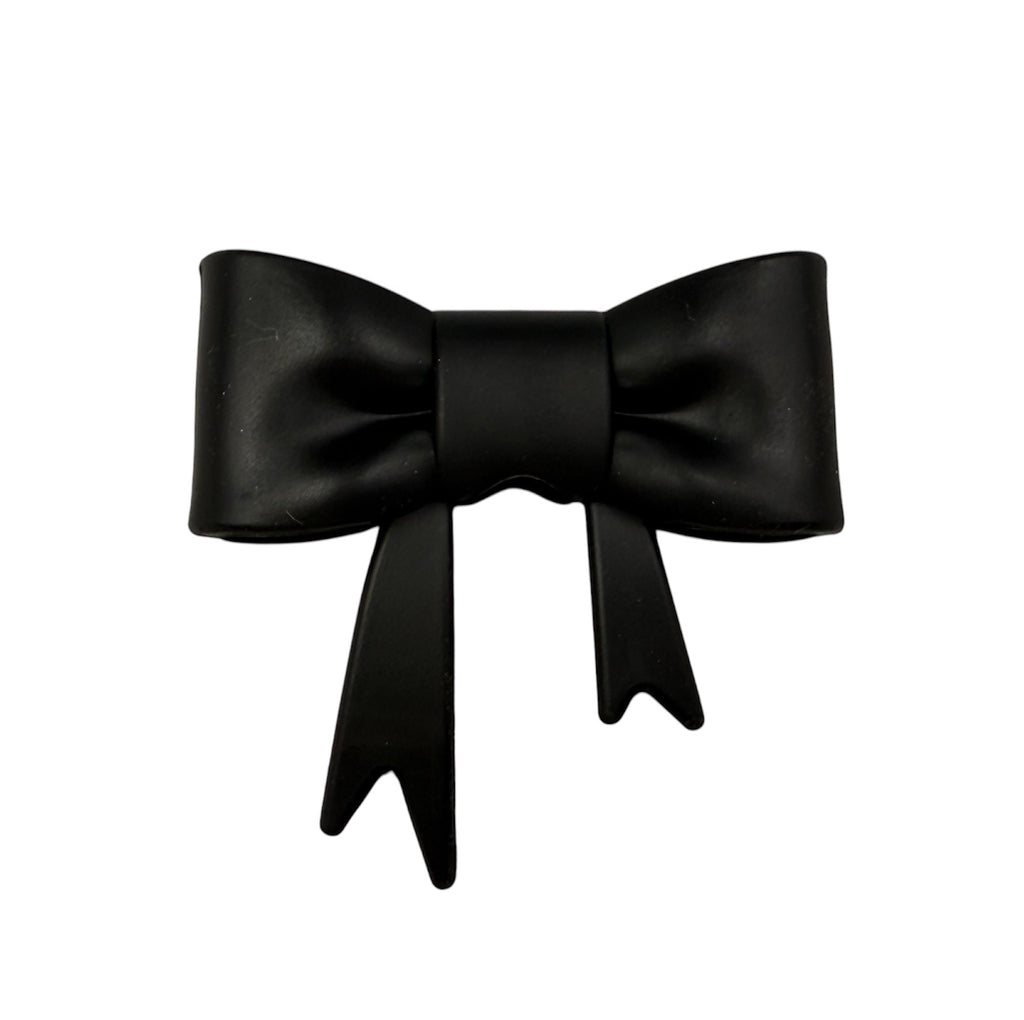 Black 3D Silicone Bow Focal Bead Straw Topper