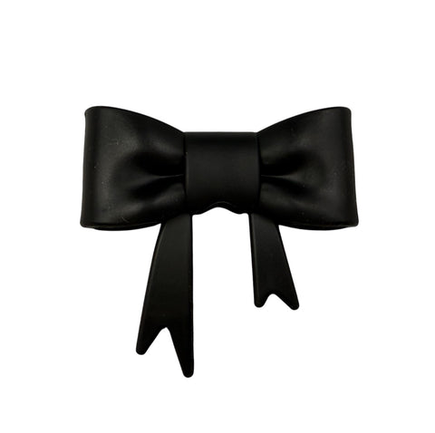Black 3D Silicone Bow Focal Bead Straw Topper
