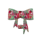 Strawberry Patchwork 3D Silicone Bow Focal Bead Straw Topper