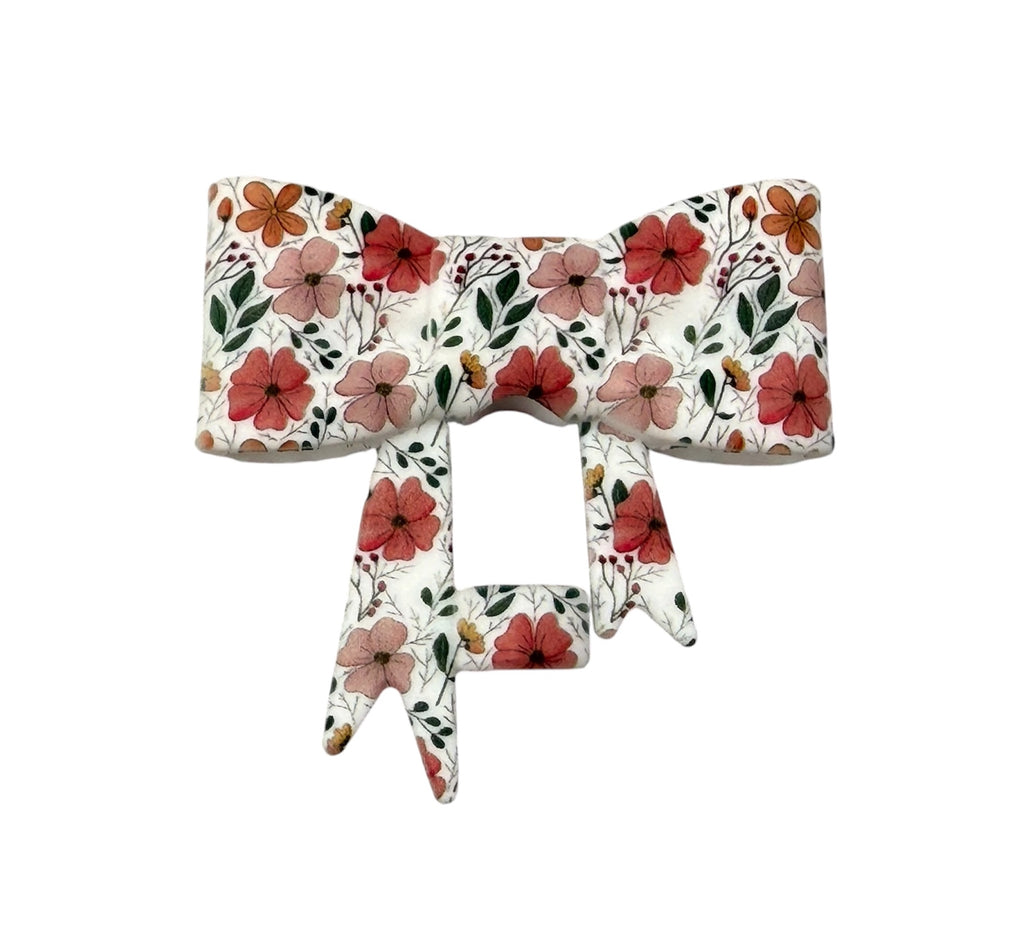 Wild Roses 3D Silicone Bow Focal Bead Straw Topper