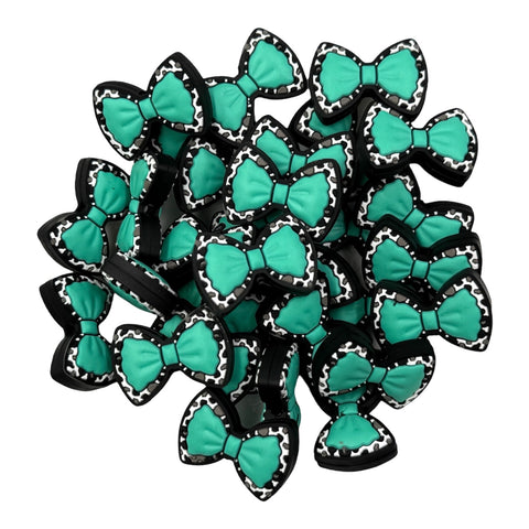 Turquoise Cow Western Bow Silicone Focal Beads