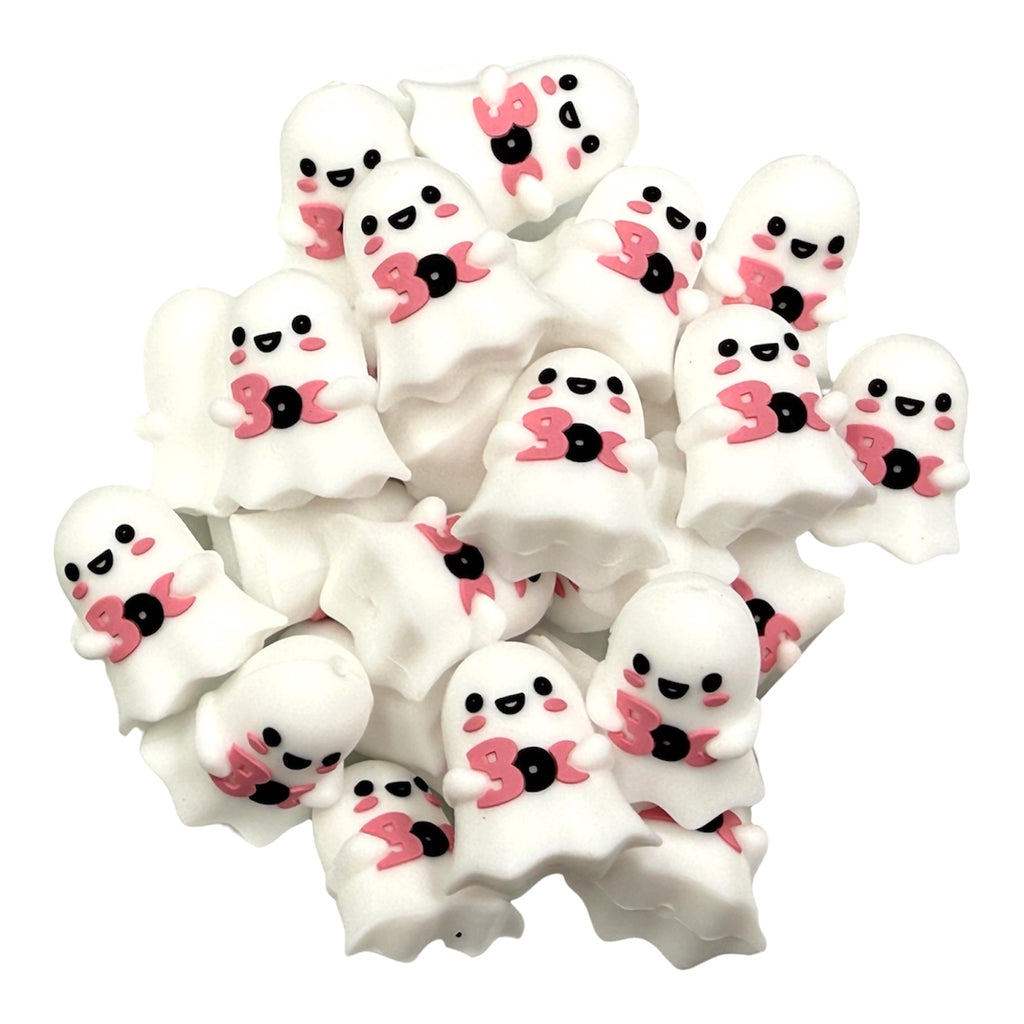 3D Boo Ghost Silicone Focal Beads