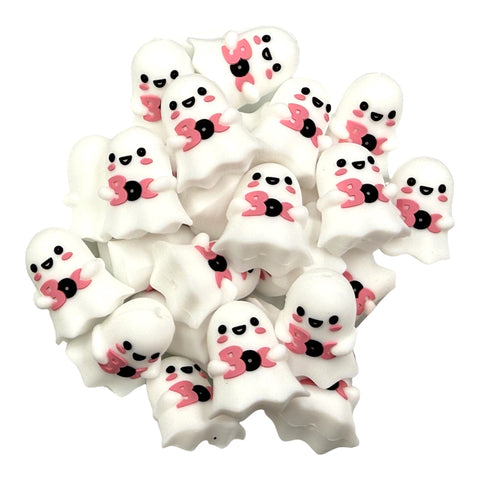 3D Boo Ghost Silicone Focal Beads