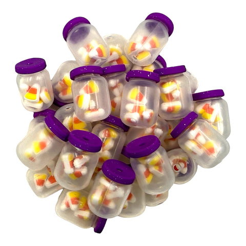 3D Halloween Candy Jar Silicone Focal Beads