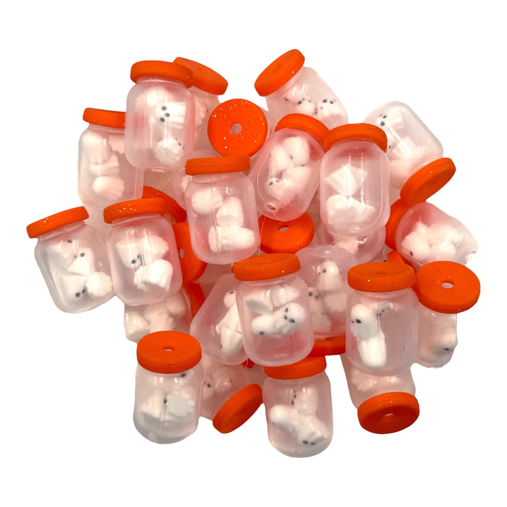 3D Halloween Ghost Jar Silicone Focal Beads