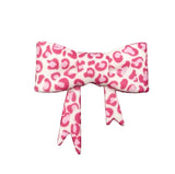 Pink Leopard 3D Silicone Bow Focal Bead Straw Topper