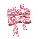 Pink Leopard 3D Silicone Bow Focal Bead Straw Topper