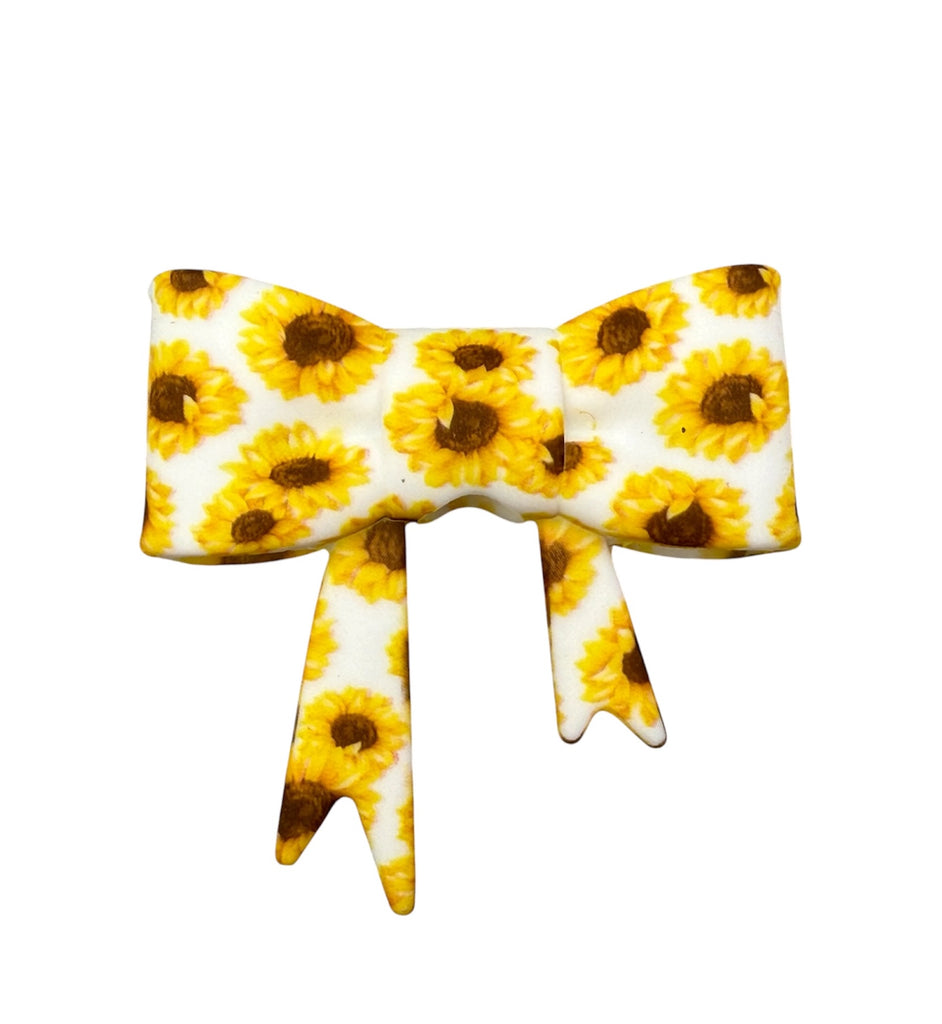 Sunflower 3D Silicone Bow Focal Bead Straw Topper